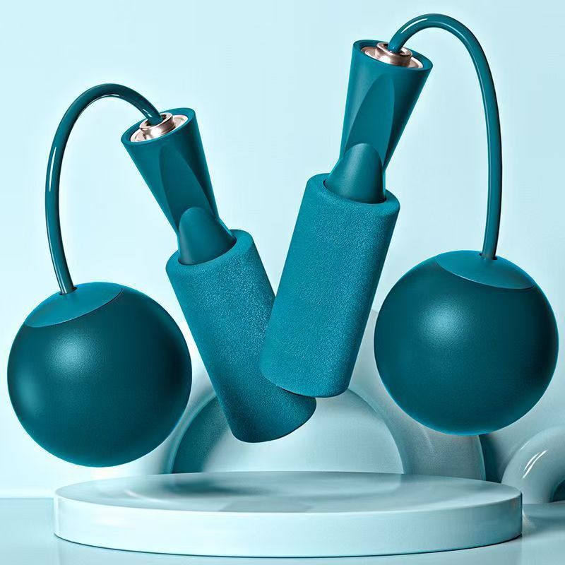 Foam jump rope, peacock blue (large ball).