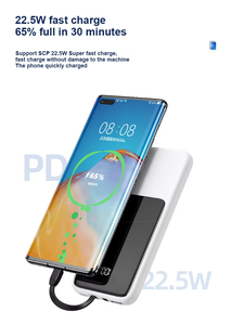 Portable Charger Powerbank QC22.5W 20000mah Quick Charging Digital Display PD20W Dual Cable for Mobile Phone <strong>Power</strong> <strong>Bank</strong> - Product Image 6