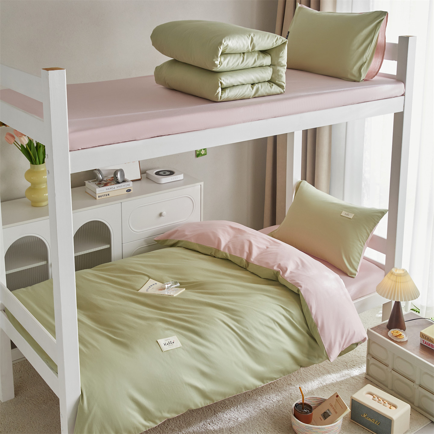 Green and pink