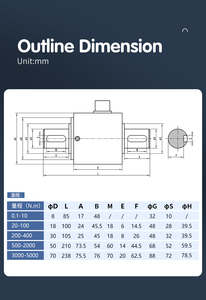 Độ chính xác cao tĩnh cảm biến mô-men xoắn đầu dò 0.1-5kn. M tĩnh cảm biến Xoắn kỹ thuật lực quay - Product Image 5