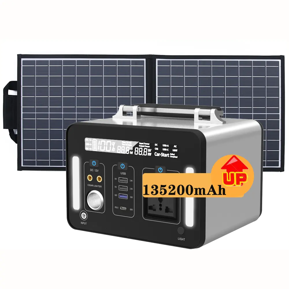 Batterie Portable haute efficacité 300W 500W 1000W 110V 220V AC DC centrale solaire extérieure Type C générateur solaire