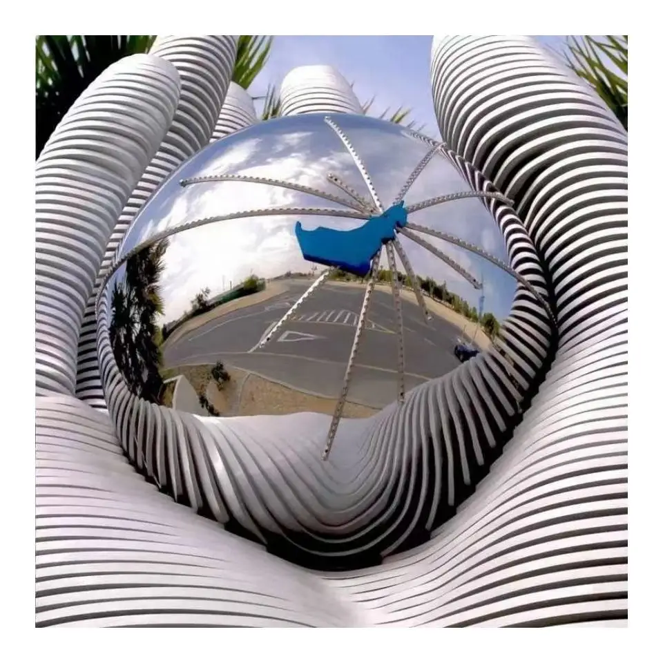 Modern outdoor garden decorations stainless steel fountain ball large hollow ball mirror metal custom statue fountain ball