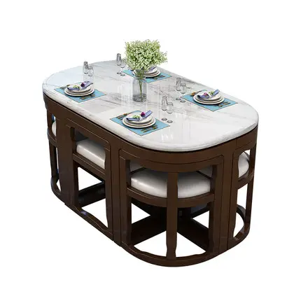 Mesa de comedor plegable de estilo nórdico, marco de madera maciza de roble, sillas de comedor para el hogar, cocina, juegos de muebles de comedor