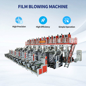 自动3层共挤<span class=keywords><strong>t</strong></span>恤袋可生物降解塑料<span class=keywords><strong>Hdpe</strong></span> Ldpe Pe吹膜机带印刷机在线