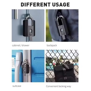 Yeni Model büyük boy biyometrik açık IP67 su geçirmez akıllı kilit parmak izi TT kilit mavi diş asma kilit ile anahtar - Product Image 4