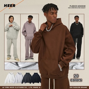 Sudadera con capucha de peso pesado para hombre Material de algodón polar sin cuerdas Estilo cuadrado para diseño personalizado e impreso - Product Image 2