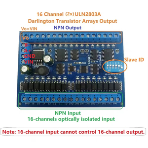 DC 12V 24V 16 <strong>Input</strong> 16 <strong>Output</strong> RS485 <strong>Remote</strong> Control Switch PLC IO Expansion Board 03 06 16 Modbus RTU Module - Product Image 2
