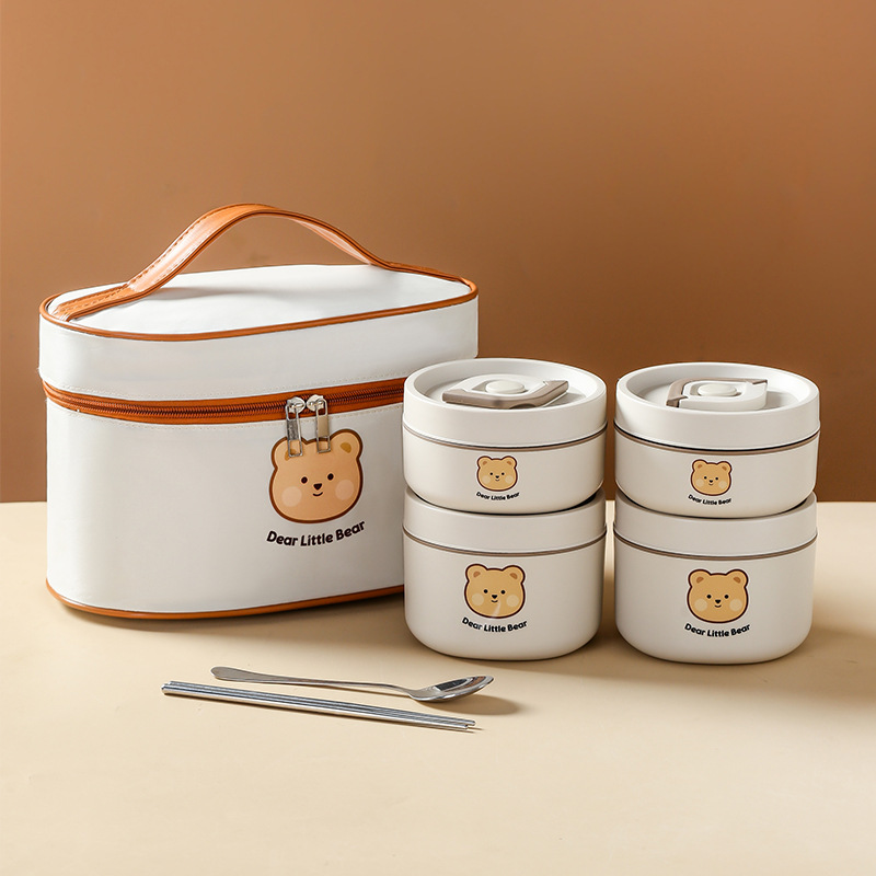 Bear 2 Petit 2 Grand + Vaisselle + Sac Thermique [Micro-ondes/H