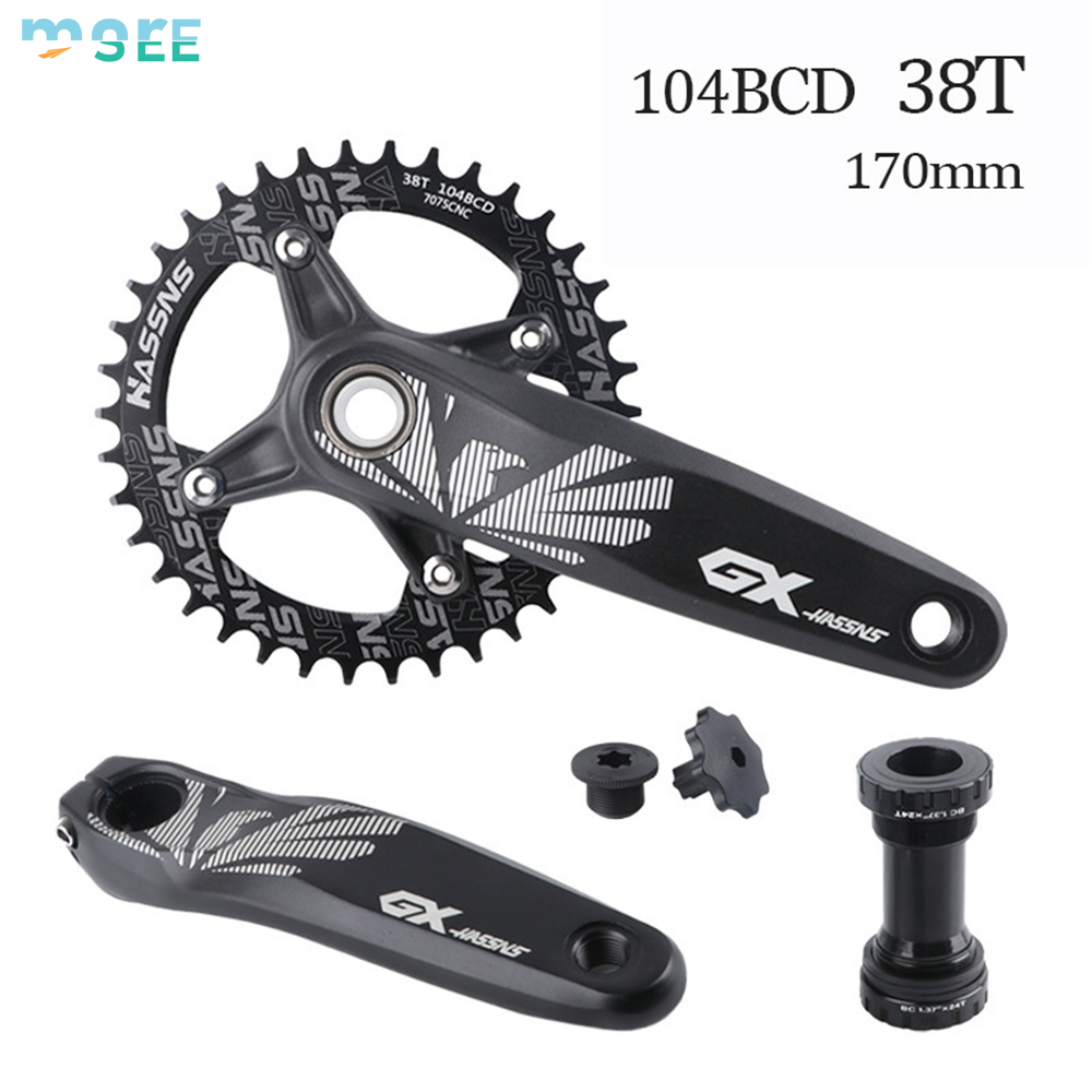 170mm black crank + bottom bracket + 38t