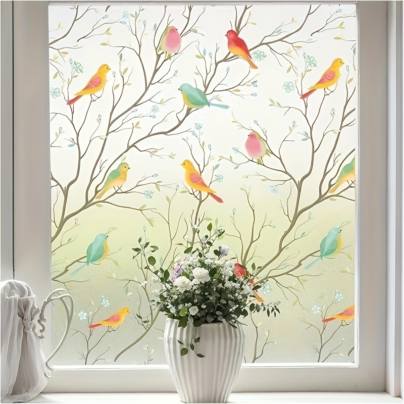 Motif d'oiseau sur fond uni, 60 x 100 cm