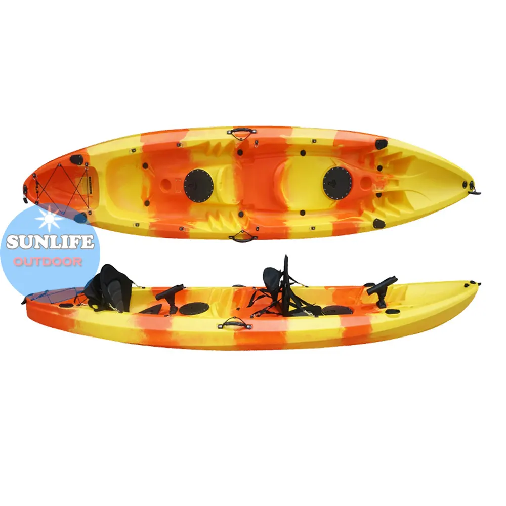 SUNLIFE Family Fishing Kayak Sit On Top,Kayak Fishing Boat pieghevole 3 persone Kayak Sport Fishing, doppio Kayak/Tandem Kayak