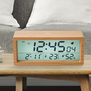 New Arrival Superior Wooden <strong>Led</strong> Digital Clock Applied Snooze Smart Table Clocks Touch Sensing Digital Clock Large Display - Product Image 6