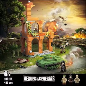 <strong>Soviet</strong> Heroes Generals Army Vehicle Military Tank Building Block Set Educational <strong>Toy</strong> with 3 Soldier Figures in Box Packaging - Product Image 3