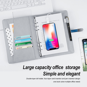 Brand Logo Box Packaging <strong>Notebook</strong> A5 Size Diary Agenda Loose Leaf <strong>Notebook</strong> <strong>With</strong> 8000mAh Power Bank and 16GB USB Flash - Product Image 6
