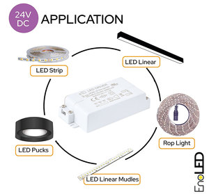 超薄型12V 24V 48VDC 0.5A 24W LED電源ドライバー一定100V入力電圧IP20屋内LEDストリップ照明 - Product Image 4