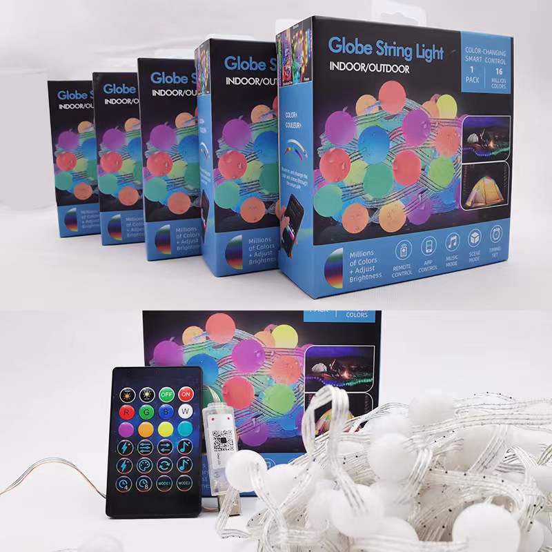2. ไฟประดับลูกบอล RGB ขนาดเล็ก - 10 เมตร 100 ดวง