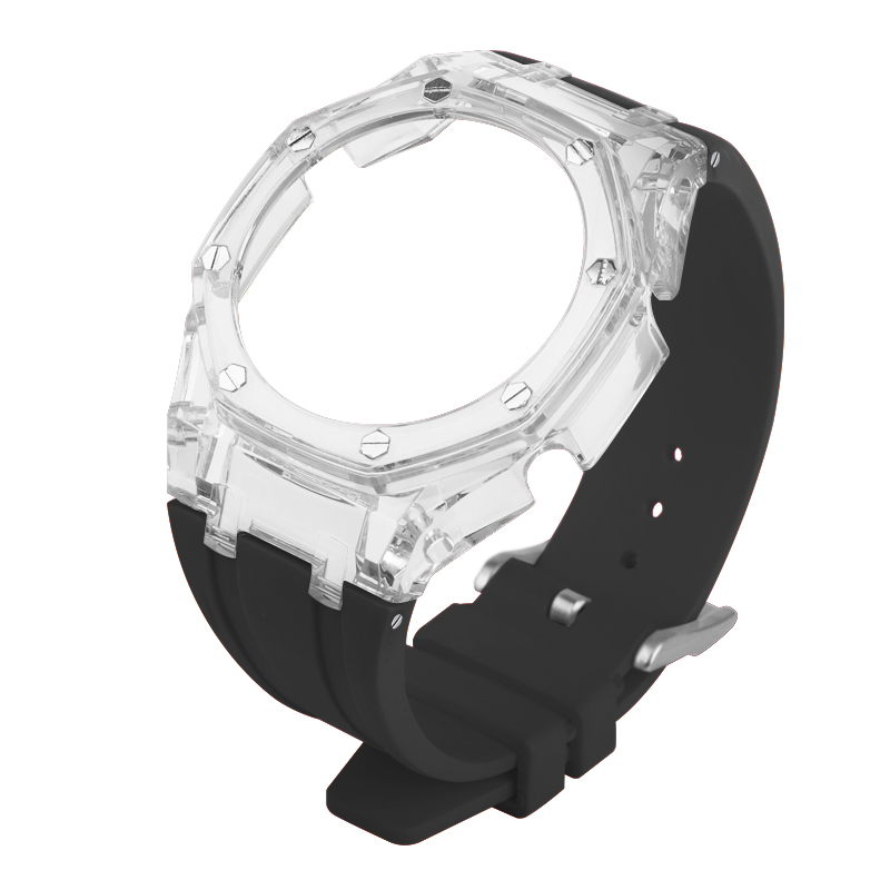 Bande noire + étui transparent