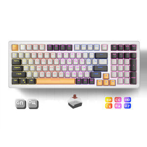 Teclado mecánico de diseño ruso de alta calidad, teclado para juegos Usb con cable de 99 teclas para Pc