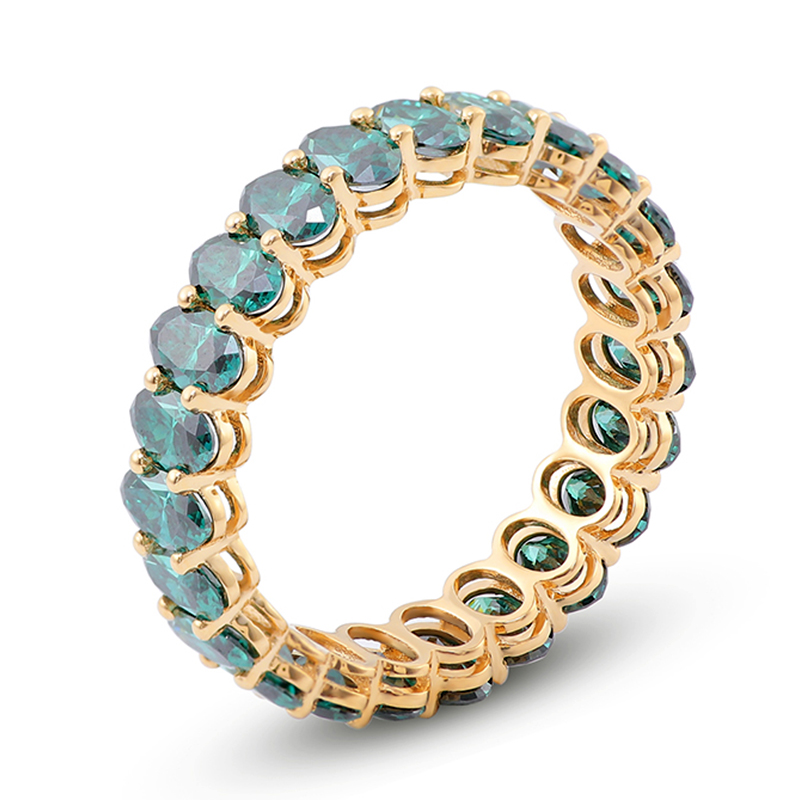 Bague en or 14 carats avec diamant moissanite