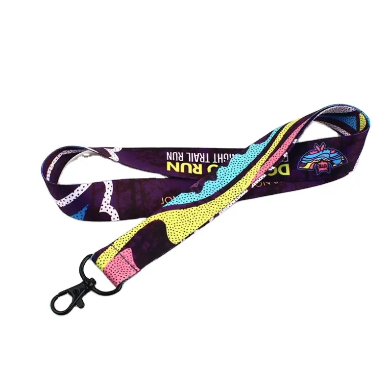 High Quality Custom Logo Sewing Stainless Lanyards ,Heat transfer Steel Beed Adjustable size Lanyard neck