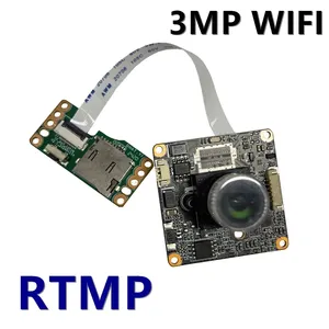 RTMP Wifi 3MP 30FPS实时人工智能网络摄像机模块RTMP超低照度sd卡支持P2P Onvif闭路电视 - Product Image 2