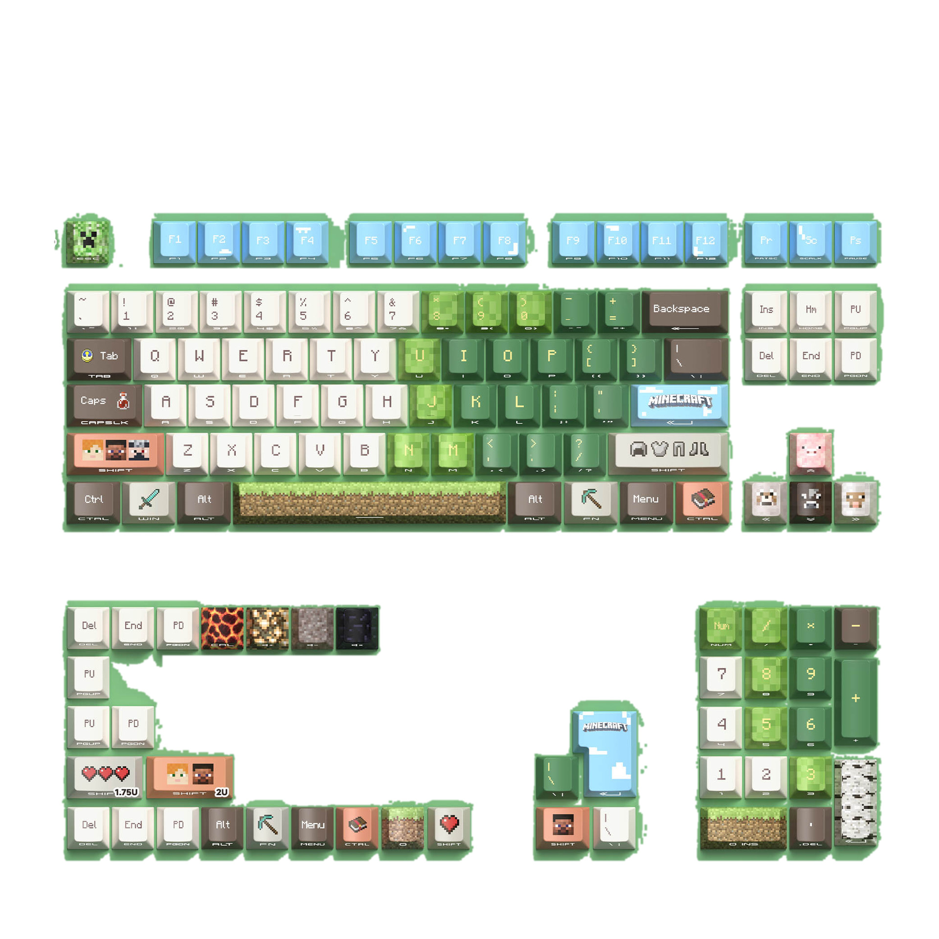 Minecraft original, gravé en usine, 129 touches, version anglaise, emballage d'origine.