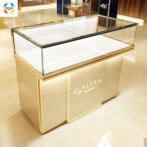 标准带常规空间节省装饰木质滑动门手表亭展示柜带储物柜 - Product Image 5