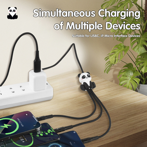 Popular Animal Koala Panda Design 6 in 1 60W Fast Charging Cord Dual <strong>Input</strong> Multi Port USB Type C <strong>Data</strong> Cable - Product Image 4