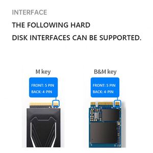 M.2 Nvme Ngff Ssd Enclosure,เคสภายนอก Usb3.1 10กิกะไบต์/วินาที Gen 2 Type-C พร้อม Otg สำหรับ M Key B 2230/2242/2260/2280 M2 - Product Image 5