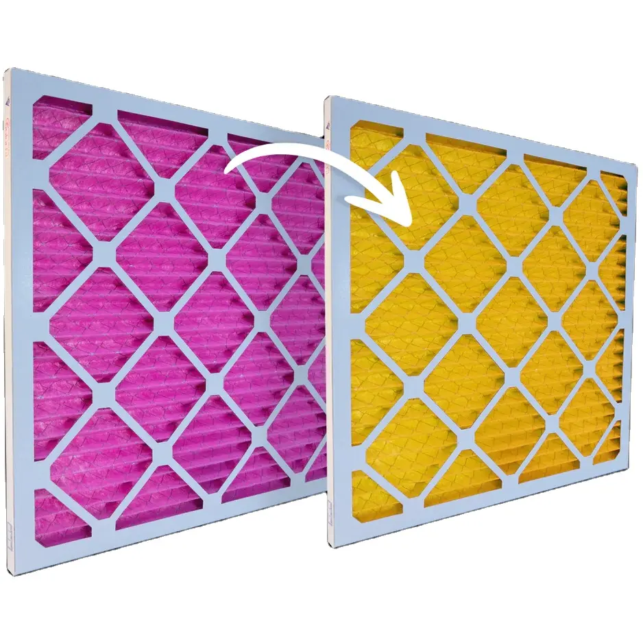 Filter udara AC tungku HVAC Filter udara berubah warna baru OEM/ODM Merv 8 11 13 pabrik AGF