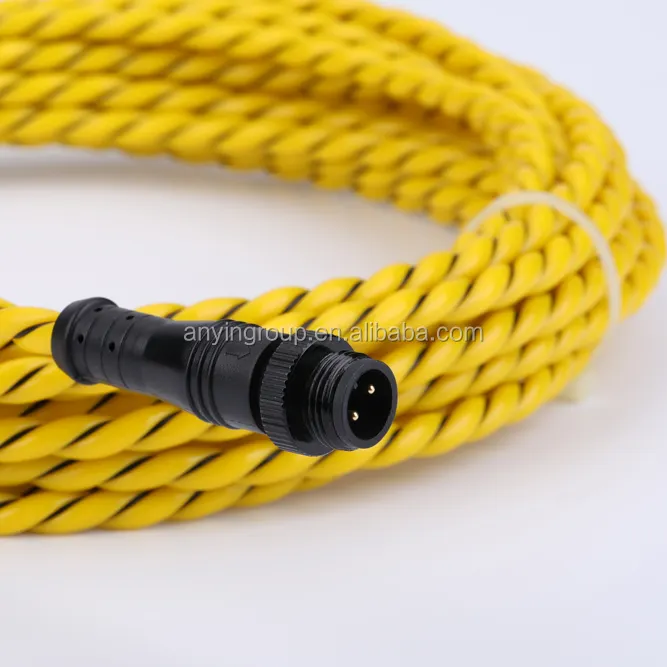 Fuerte resistente 6MM Dia Detector Cuerda 2 PIN No ubicado Ácido Alcalino Líquido Sensor de fugas Cable con alta sensibilidad