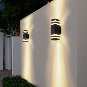 IP65 plastik LED kapalı açık duvar lambası su geçirmez 12W ABS modern metre E26 E27 için yukarı ve aşağı duvar ışıkları