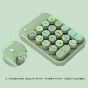 AJAZZ-teclado numérico inalámbrico de 18 teclas, Mini teclado numérico delgado portátil de tamaño completo con receptor USB