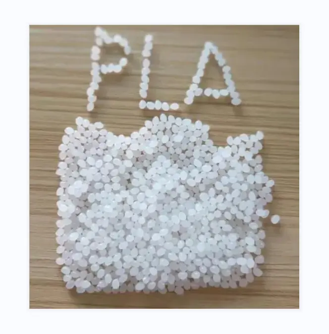 100 granulés PLA blancs biodégradables matière première en plastique acide polylactique pour extrusion emballée dans un sac de paille