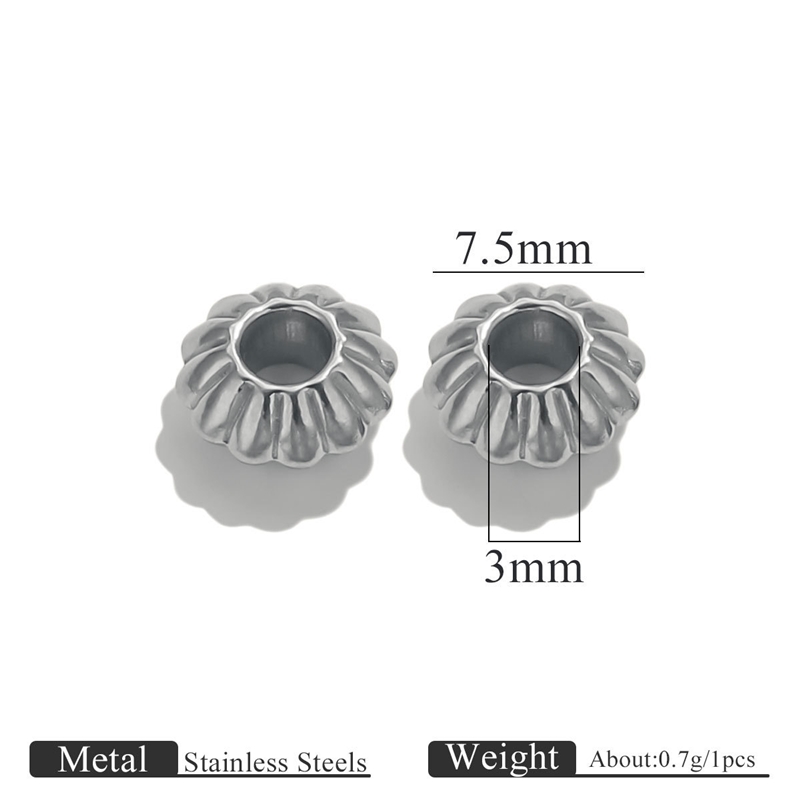 Cuentas de acero plateadas - 7.5mm