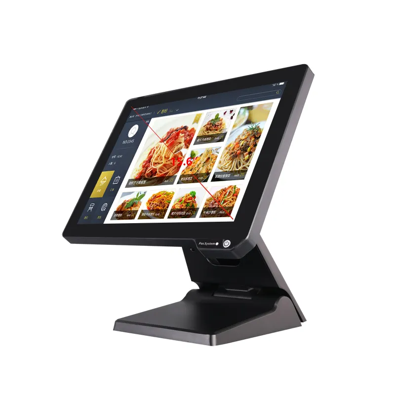 Nuevo modelo Pos Systems Machines Todo en uno Computadoras Monitores de pantalla táctil 15,6 pulgadas Caja registradora Pos Machine