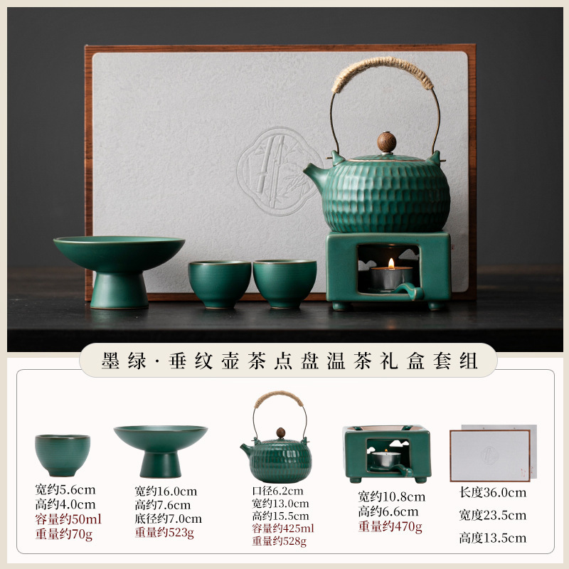 Primer Encuentro - Mini Set Té Cálido - Verde Oscuro (Caja de Regalo Gris)
