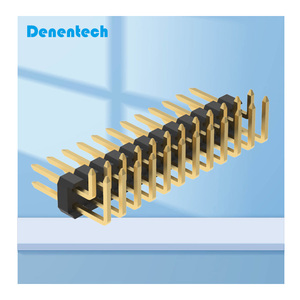 Denentech Customized 2.54mm Pin <strong>Header</strong> Dual Row Right Angle DIP Pin <strong>Header</strong> 2.54mm Pin <strong>Header</strong> Connector - Product Image 3