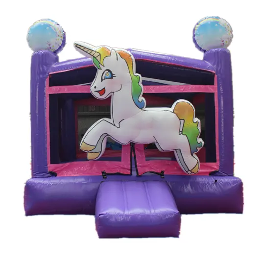 Tobogán inflable con temática de unicornio, combo de mini unicornio, rebote, listo para enviar