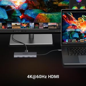 UGREEN Revodok Pro 109 USB C Hub 9 in 1 10Gbps USB C 3.2 & USBA 3.2 4K-HDMI、100W電力供給、SD/TFカードリーダー - Product Image 4