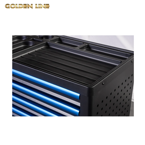 Goldenline 7抽屉金属工具箱滚轮柜，带手动工具组钢滚动工具推车 - Product Image 5