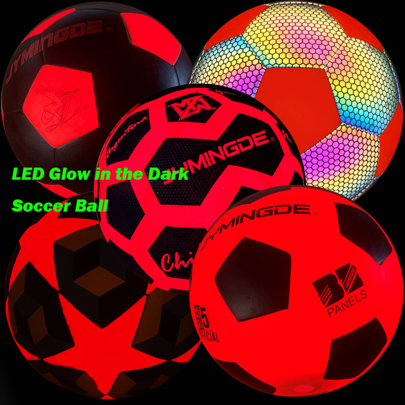 Balón de fútbol resplandor en la oscuridad