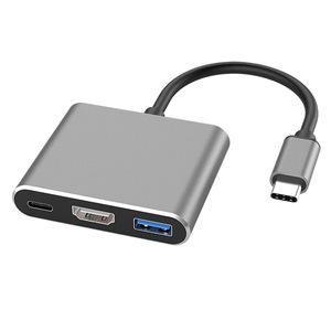 Base 2 en 1/3 en 1HUB Entrada USB Resolución 4K VGA + HDTV HD Splitter Dock para captura y grabación de video Compatible con Win - Product Image 1