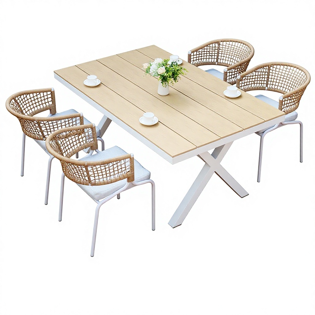 4 sillas 1509075cm mesa de madera tecnológica