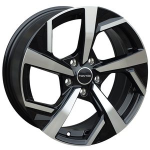 F80E173 17英寸 7.5J ET 40 pcd 5X114.3 CB 66.1 汽车合金轮毂黑色机器面 3 年质量好 - Product Image 1