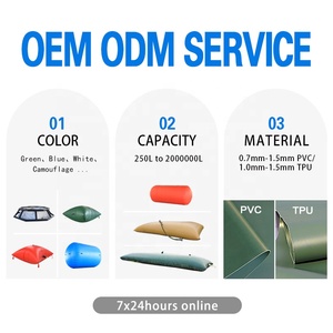 מפעל ce <span class=keywords><strong>50000l</strong></span> פרגית מיכלי מים pvc מים קריסה בריכת שחייה שלפוחית השתן שקית 20000 ליטר