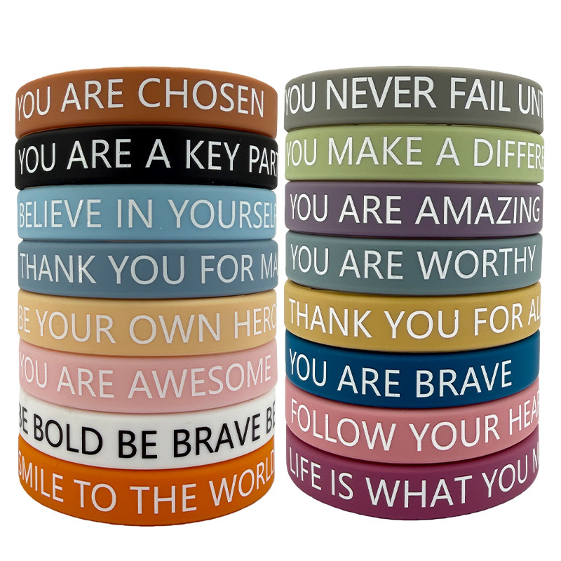 16 styles colorés de silicone de motivation