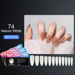 Caixuan 504 adet/kutu olmayan C eğrisi XXL ekstra uzun tabut Nail İpuçları yarım kapak ABS 3XL tabut kare toptan fransız yanlış tırnak ipuçları