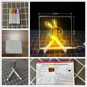 立式发光亚克力留言板干擦板发光记事板带7色笔的书桌笔记 - Product Image 6