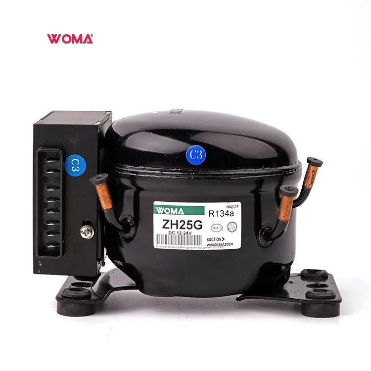 WOMA R134a ZH25G solar power freezer mini fridge DC motor refrigerator compressor for portable car fridge compressor